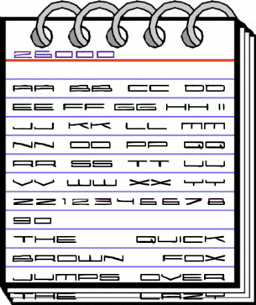 25000 Regular animated font preview