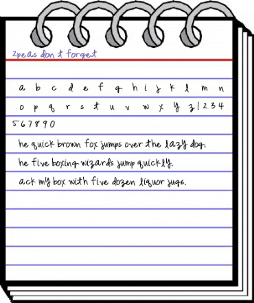 2peas don't forget Regular animated font preview