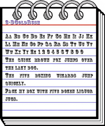 3-DGoldRush Regular animated font preview