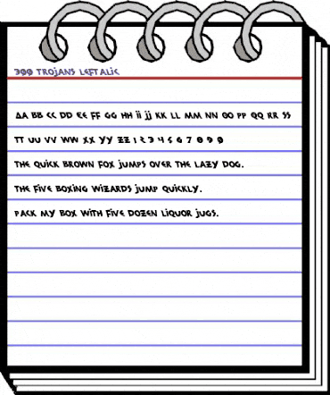 300 Trojans Leftalic Italic animated font preview 300 Trojans Leftalic Italic animated font preview