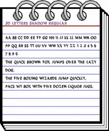 3D Letters Shadow Regular animated font preview