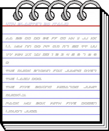 4114 Blaster 3D Italic Italic animated font preview