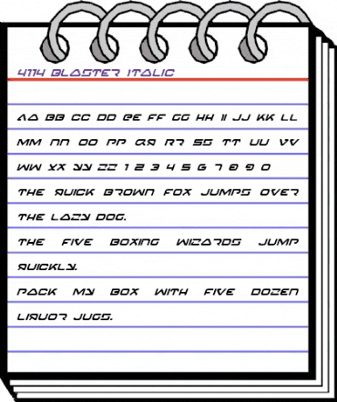 4114 Blaster Italic Italic animated font preview