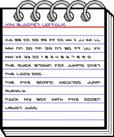 4114 Blaster Leftalic Italic animated font preview