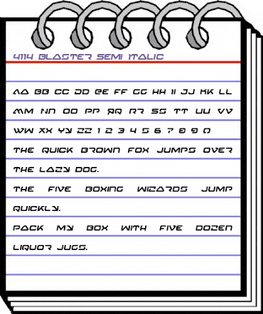 4114 Blaster Semi-Italic Semi-Italic animated font preview