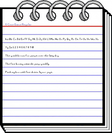 5 Cent Game Regular animated font preview