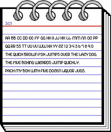 501 Regular animated font preview