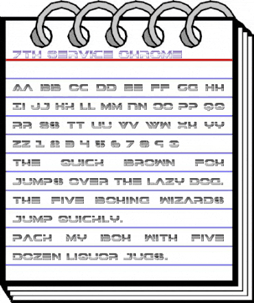 7th Service Chrome Regular animated font preview