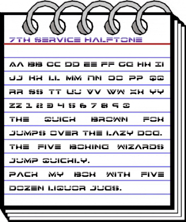 7th Service Halftone Regular animated font preview