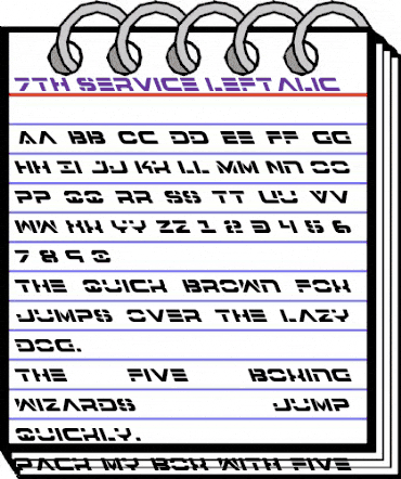 7th Service Leftalic Leftalic animated font preview