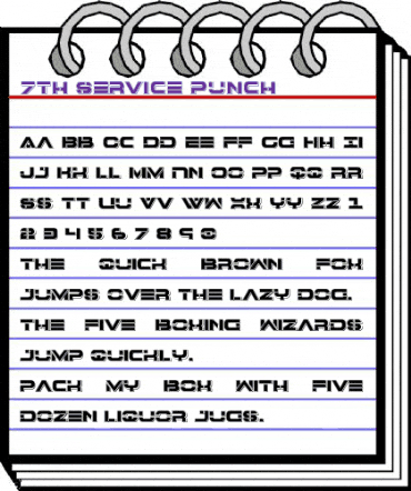 7th Service Punch Regular animated font preview