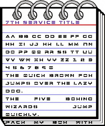 7th Service Title Regular animated font preview