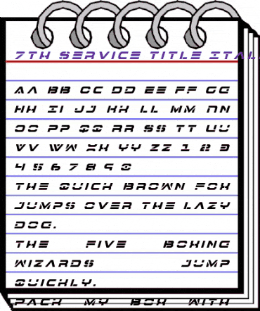 7th Service Title Italic Italic animated font preview