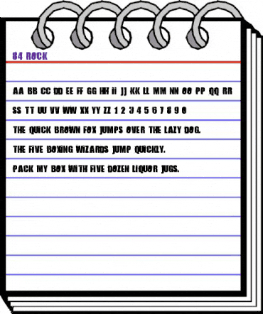 84 Rock! Regular animated font preview