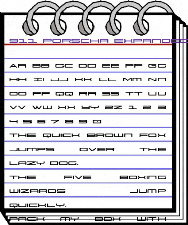 911 Porscha Expanded Expanded animated font preview