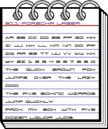911 Porscha Laser Regular animated font preview