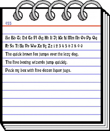 00955 Regular animated font preview