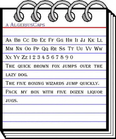 a_AlgeriusCaps Regular animated font preview