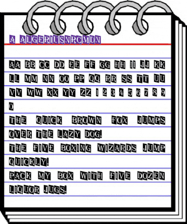 a_AlgeriusNrCmDn Regular animated font preview