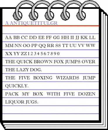 a_AntiqueTitulGr Regular animated font preview a_AntiqueTitulGr Regular animated font preview
