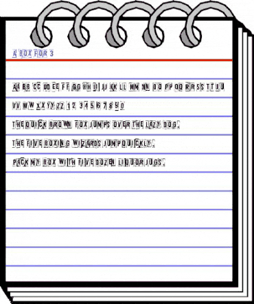 A Box For 3 Regular animated font preview