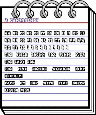a_CampusCmDn Regular animated font preview