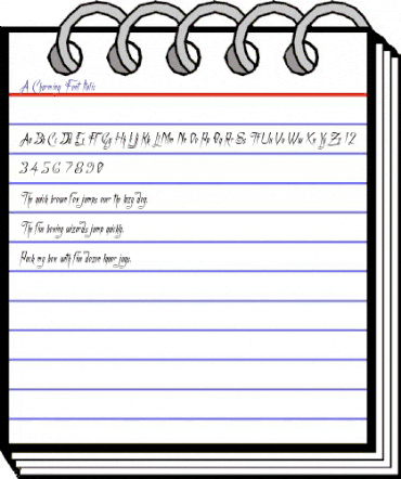 A Charming Font Italic Regular animated font preview