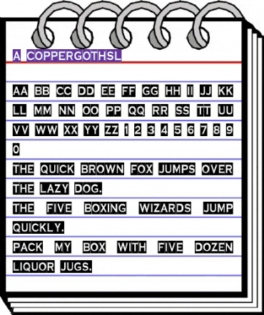 a_CopperGothSl Regular animated font preview