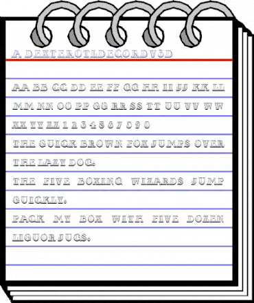 a_DexterOtlDecorDv3D Regular animated font preview