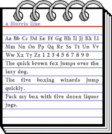 a Morris line Regular animated font preview