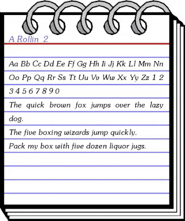 A Rollin' 2 Regular animated font preview