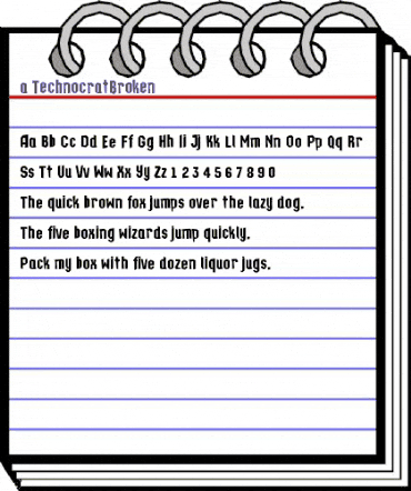 a_TechnocratBrk Regular animated font preview