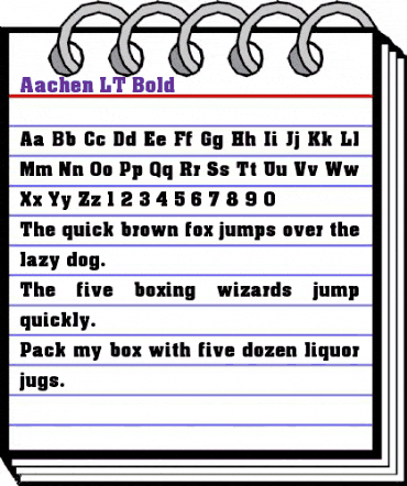 Aachen LT Regular animated font preview