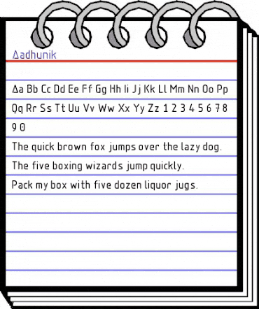 Aadhunik Regular animated font preview