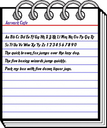 Aarvark Cafe Regular animated font preview