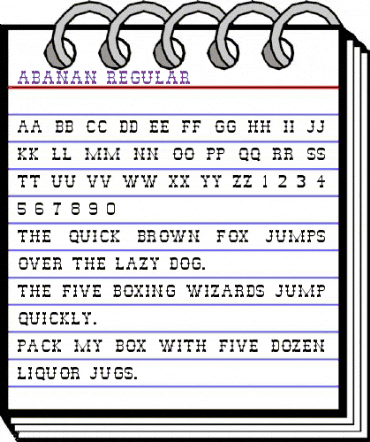 ABANAN Regular animated font preview