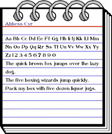 Abbess Cyr Regular animated font preview