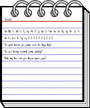 Abnada Regular animated font preview