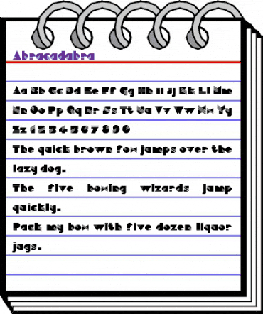 Abracadabra Regular animated font preview