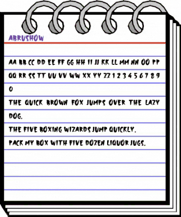 a Abrushow Regular animated font preview a Abrushow Regular animated font preview