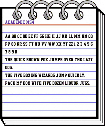 Academic M54 Regular animated font preview