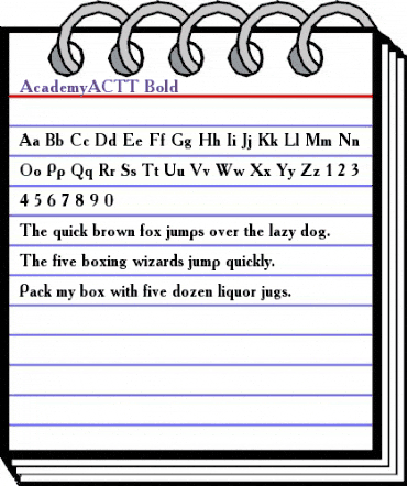 AcademyACTT Bold animated font preview