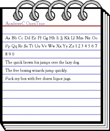 AcademyC Regular animated font preview