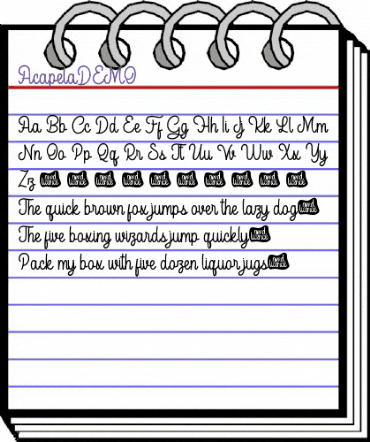 AcapelaDEMO Regular animated font preview
