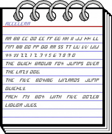 Accelera Regular animated font preview