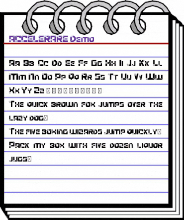 ACCELERARE Demo Regular animated font preview