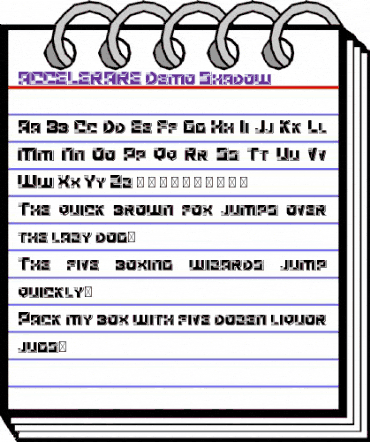 ACCELERARE Demo Shadow Regular animated font preview