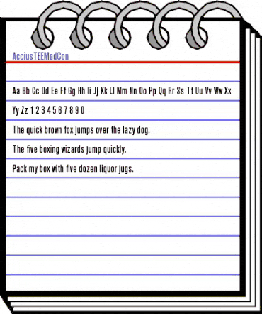 AcciusTEEMedCon Regular animated font preview