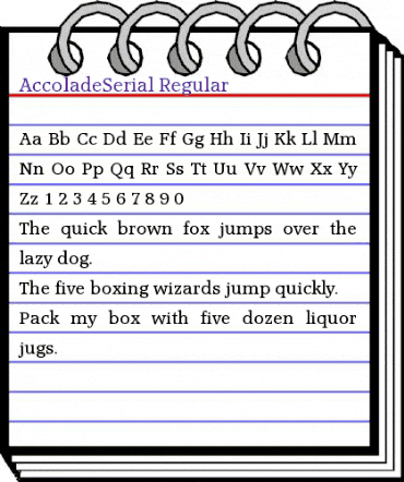 AccoladeSerial Regular animated font preview