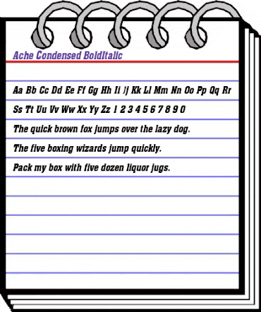 Ache Condensed BoldItalic animated font preview Ache Condensed BoldItalic animated font preview